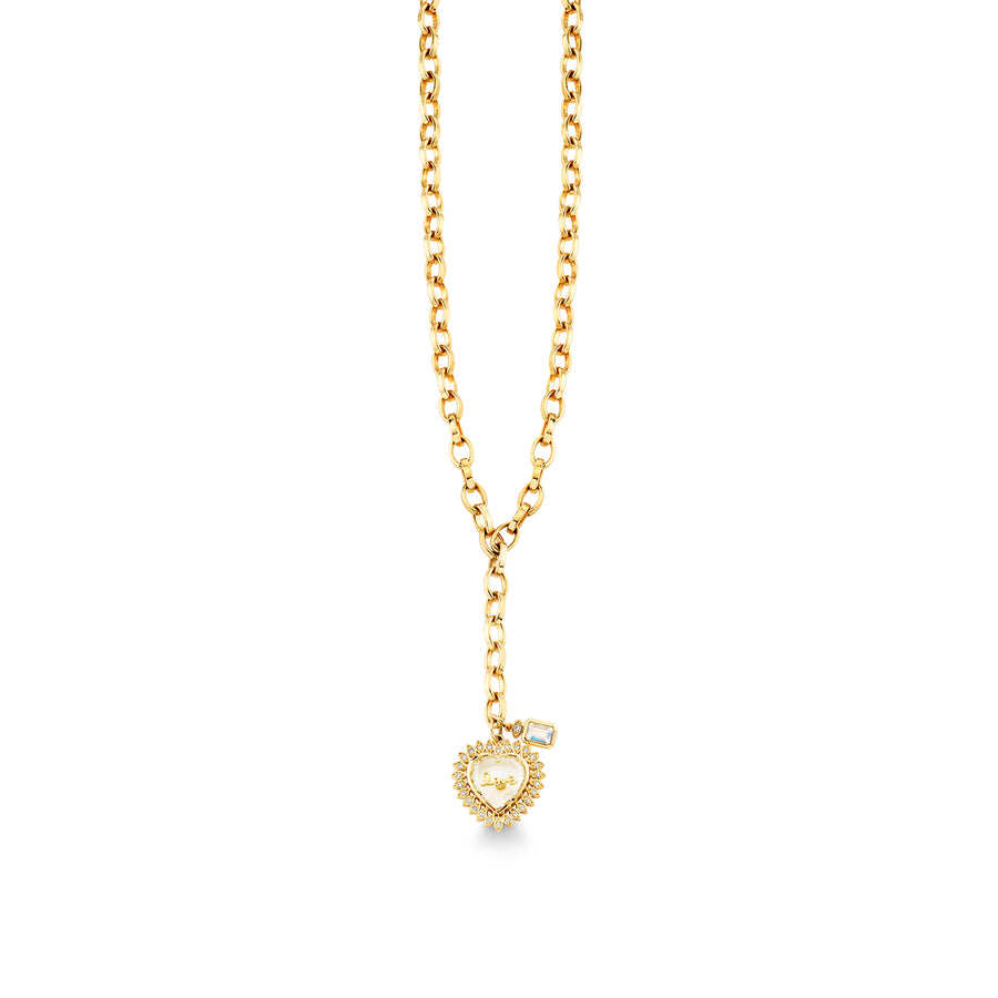 Gold & Diamond Love Quartz Marquise Eye Heart Necklace - Sydney Evan Fine Jewelry