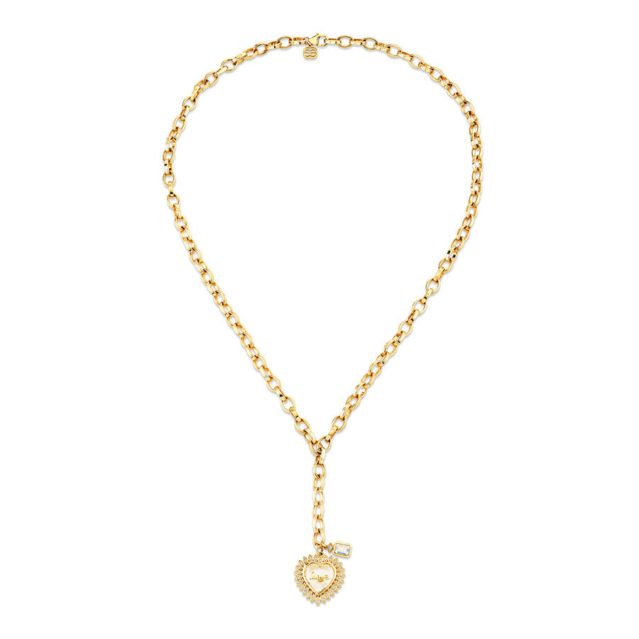 Gold & Diamond Love Quartz Marquise Eye Heart Necklace - Sydney Evan Fine Jewelry