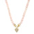 Gold & Diamond Love Rose Quartz Beaded Necklace