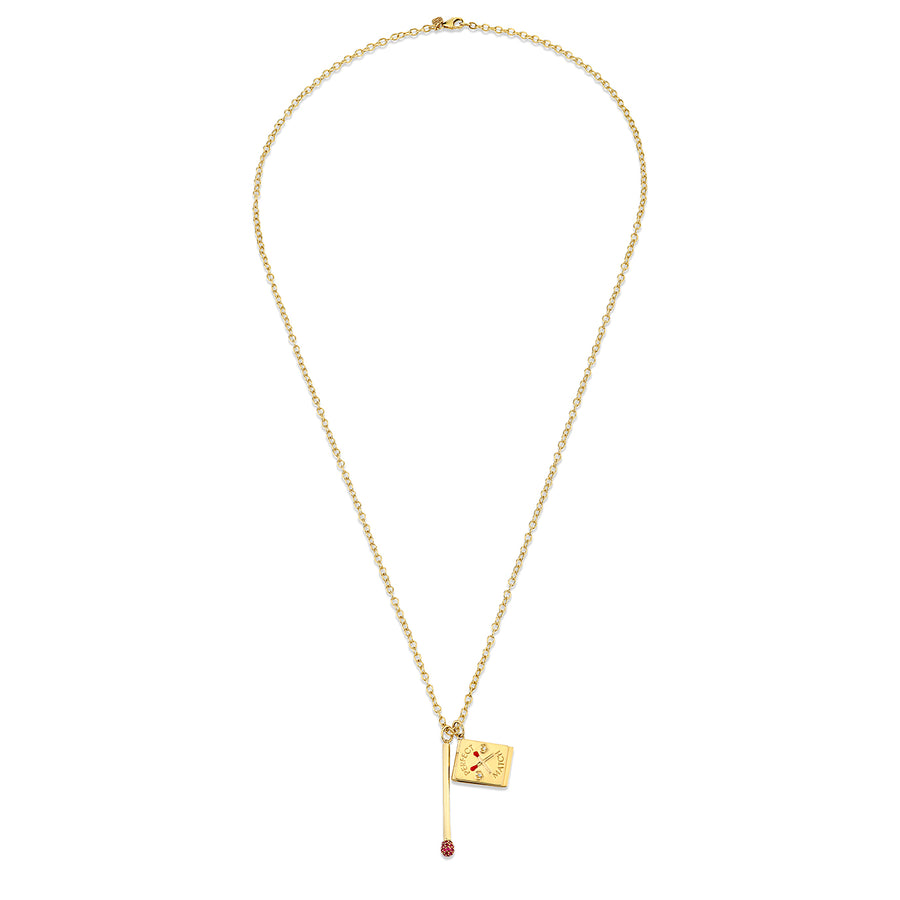 Gold, Diamond & Ruby Perfect Match Necklace - Sydney Evan Fine Jewelry