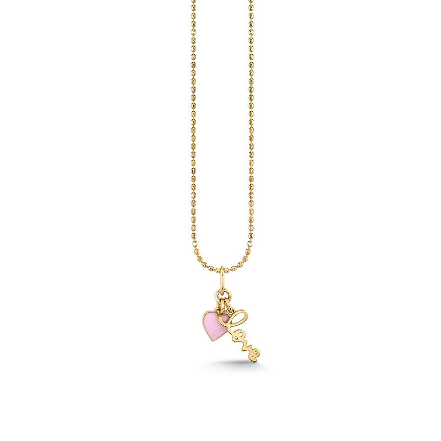 Gold Love & Heart Charm Necklace - Sydney Evan Fine Jewelry