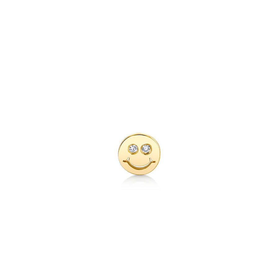 Gold & Diamond Tiny Happy Face Stud - Sydney Evan Fine Jewelry