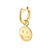 Pure Gold Happy Face Charm Hoops