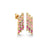 Gold & Pink Sapphire Short Baguette Waterfall Earrings
