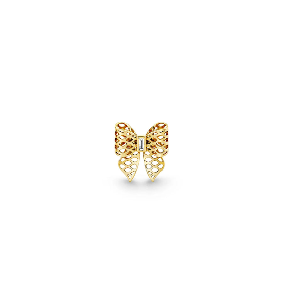 Gold & Diamond Fishnet Bow Stud - Sydney Evan Fine Jewelry