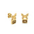 Gold & Diamond Butterfly Emerald Cut Quartz Stud