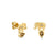 Gold & Diamond Elephant Pear Cut Quartz Stud