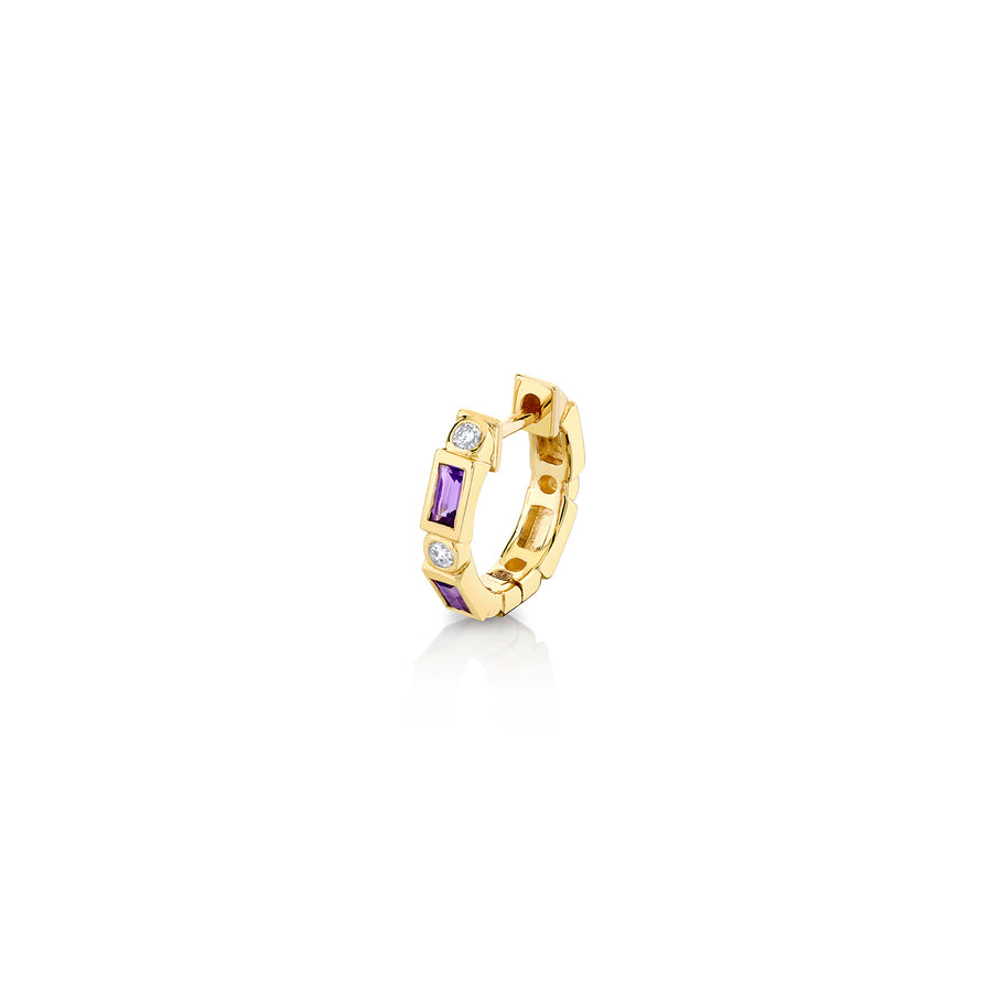 Gold & Gemstone Baguette & Bezel Huggies - Sydney Evan Fine Jewelry