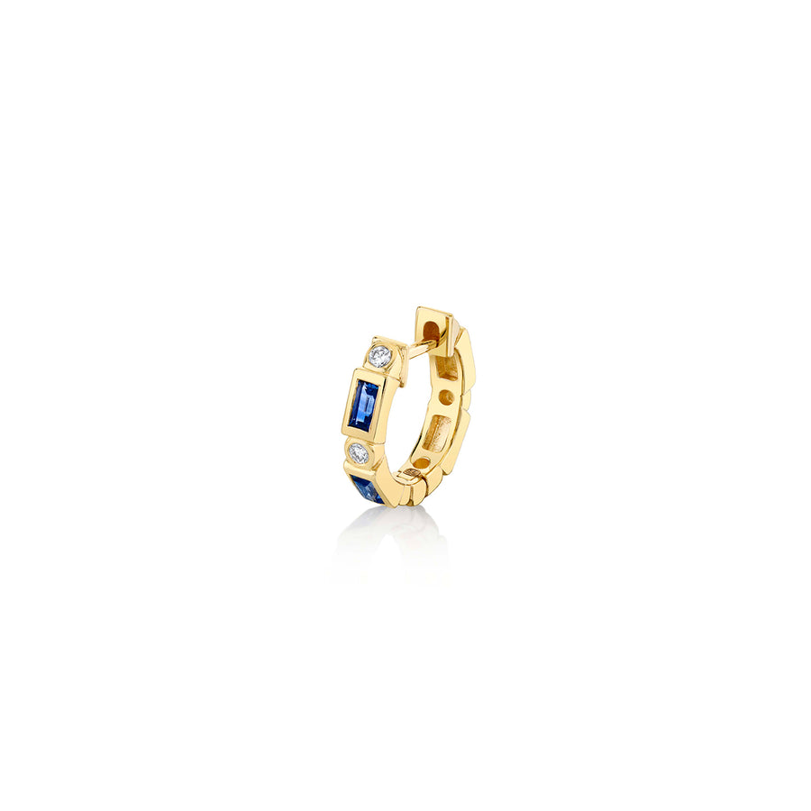 Gold & Gemstone Baguette & Bezel Huggies - Sydney Evan Fine Jewelry