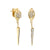 Gold & Diamond Hanging Snake Long Spike Earrings