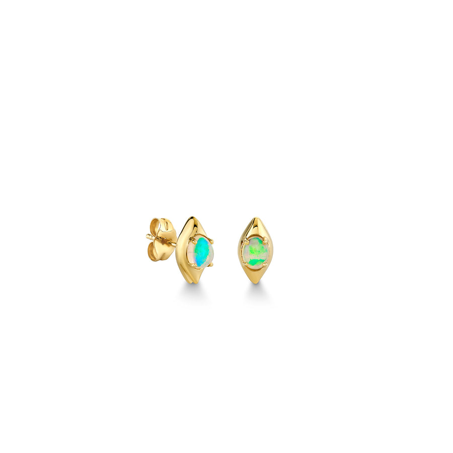 Gold & Opal Cabochon Snake Stud - Sydney Evan Fine Jewelry