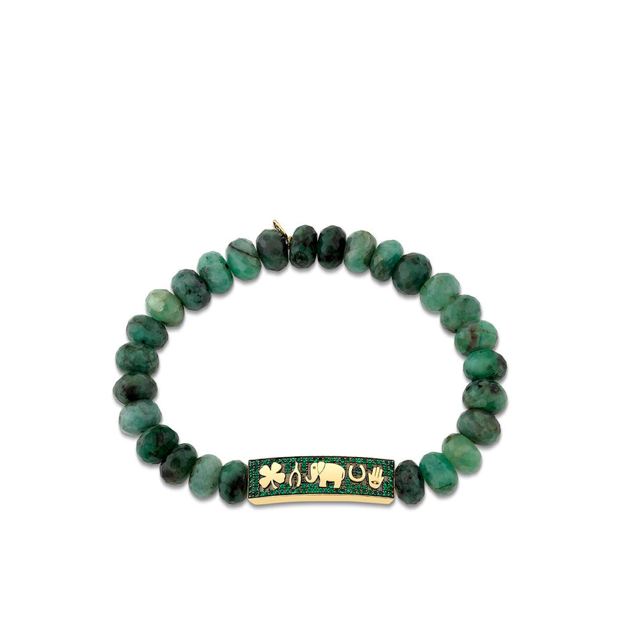 Gold & Emerald Luck Tableau on Emerald - Sydney Evan Fine Jewelry