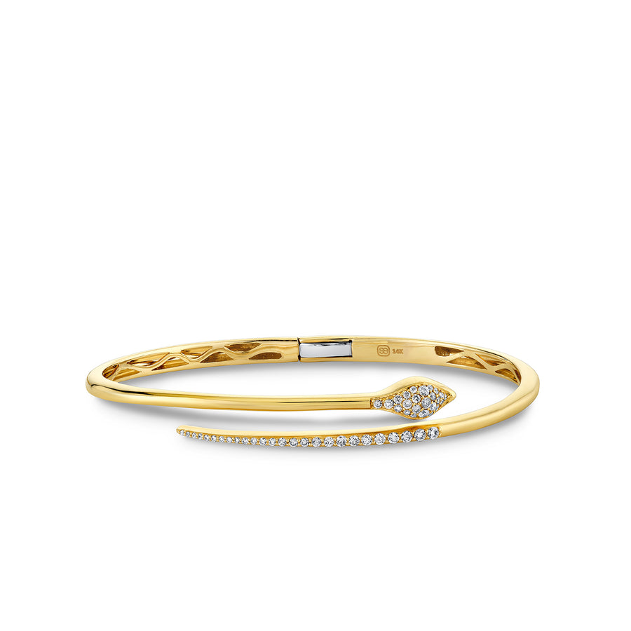 Gold & Diamond Snake Head Marquis Bangle - Sydney Evan Fine Jewelry