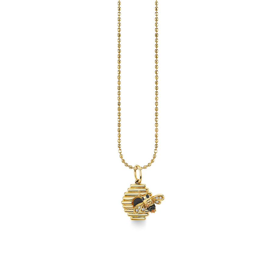 Gold & Diamond Beehive Charm - Sydney Evan Fine Jewelry