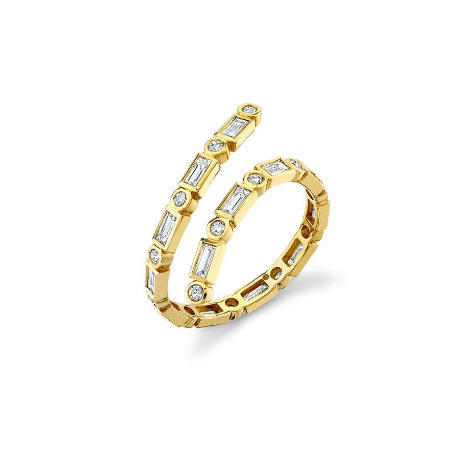 Shop Sydney Evan 14k Gold & Diamond Baguette Coil Ring