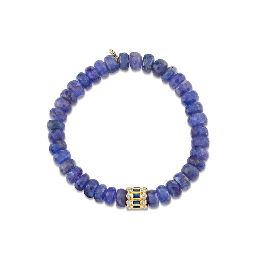 Gold & Sapphire Rondelle on Tanzanite - Sydney Evan Fine Jewelry