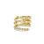 Gold & Diamond Baguette Triple Coil Ring