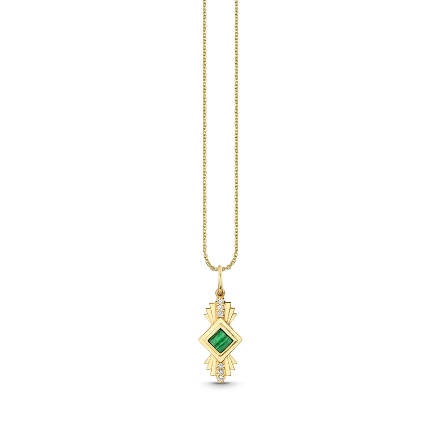 Gold, Diamond & Emerald Wicked Art Deco Charm - Sydney Evan Fine Jewelry