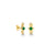 Gold, Diamond & Emerald Wicked Art Deco Stud