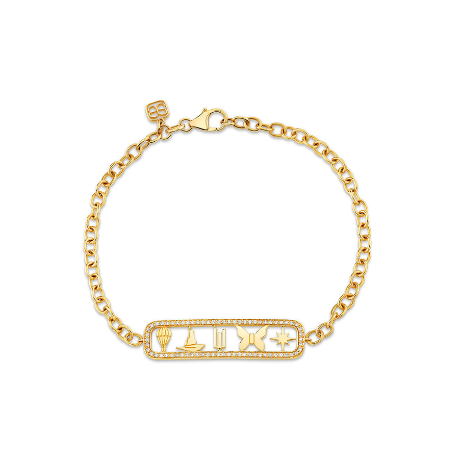 Gold & Diamond Wicked Open Icon Bracelet - Sydney Evan Fine Jewelry