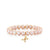 Gold, Diamond, Pink Sapphire & Mother of Pearl Wicked Glinda Small Tone Inlay Pave Butterfly on Rose Fresh Water Pearl