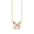 Gold, Diamond, Pink Sapphire & Mother of Pearl Wicked Glinda Stone Inlay Pave Butterfly Necklace