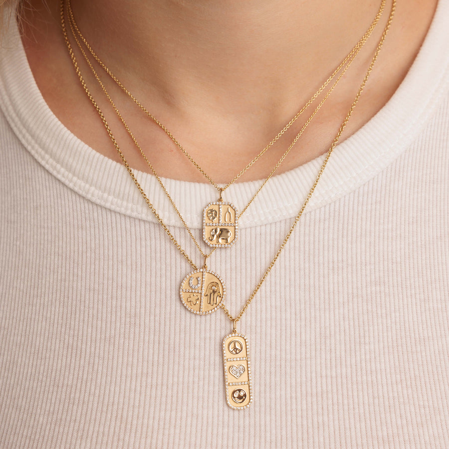 Gold & Diamond Cartouche Icon Charm - Sydney Evan Fine Jewelry