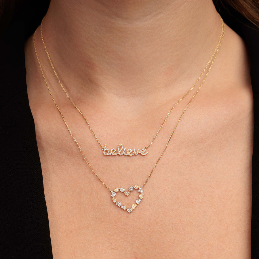 Two-Tone Gold & Diamond Heart Necklace - Sydney Evan Fine Jewelry