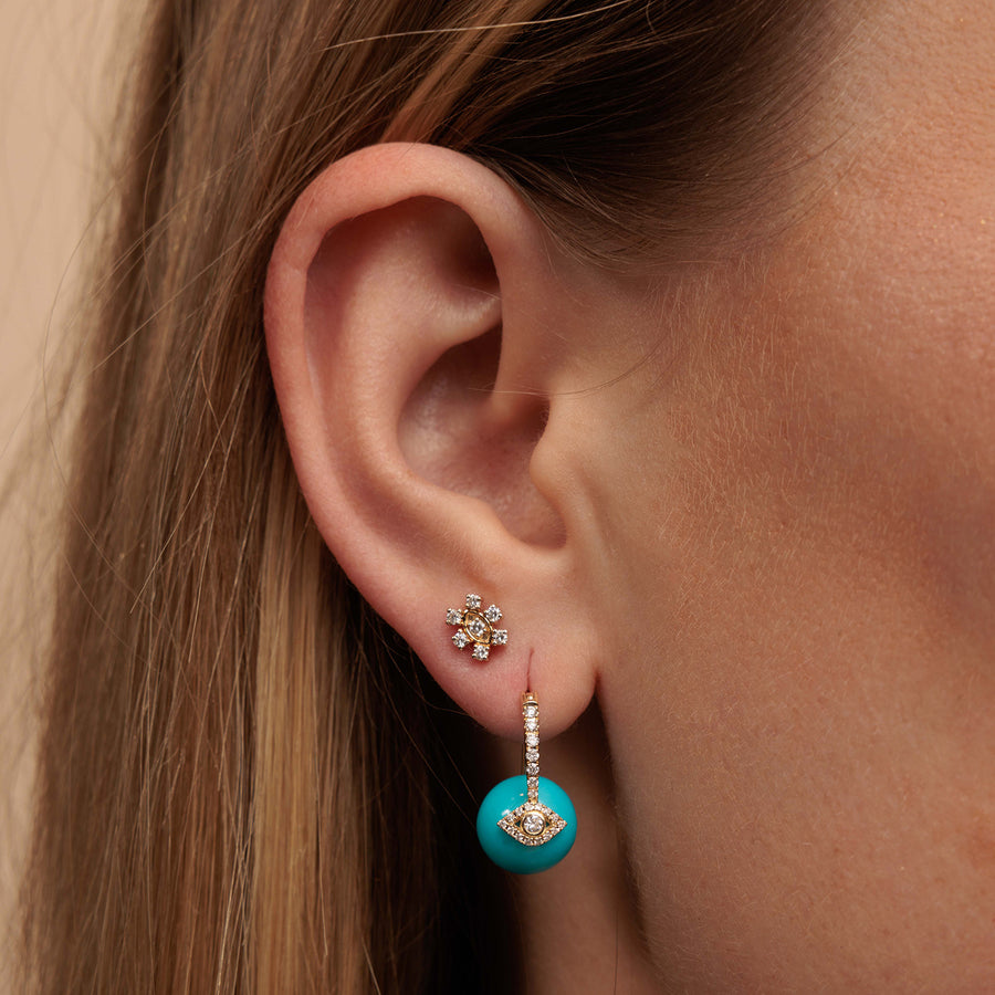 Gold & Diamond Evil Eye Turquoise Earrings - Sydney Evan Fine Jewelry