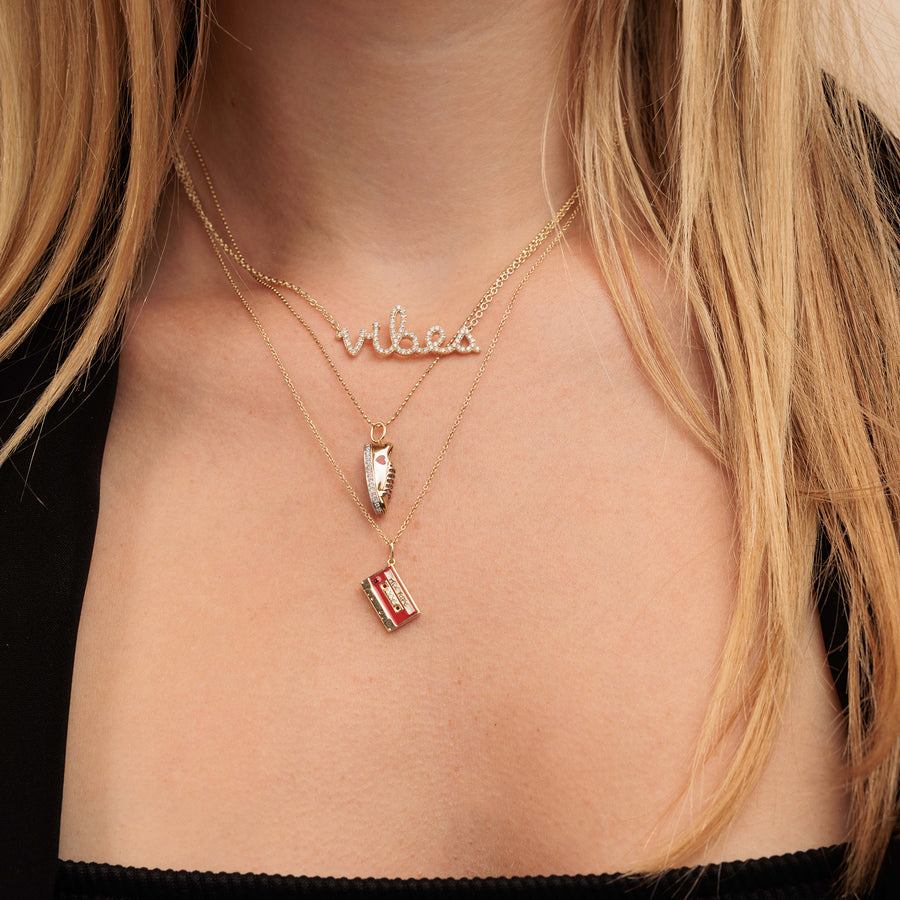 Gold & Pave Diamond Vibes Necklace - Sydney Evan Fine Jewelry