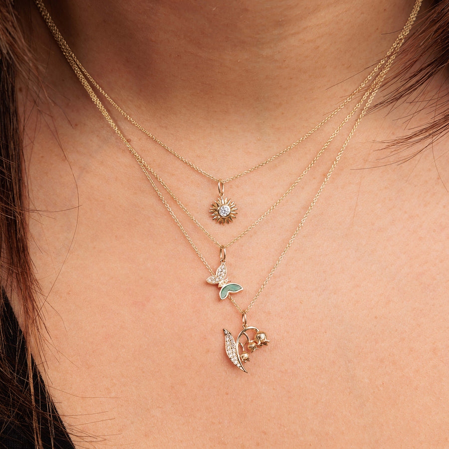 Gold & Diamond Lily Of The Valley Charm - Sydney Evan Fine Jewelry