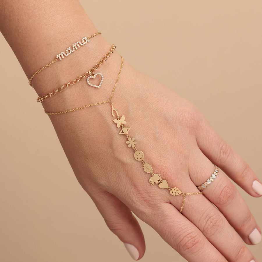 Gold & Diamond Open Heart Bracelet - Sydney Evan Fine Jewelry