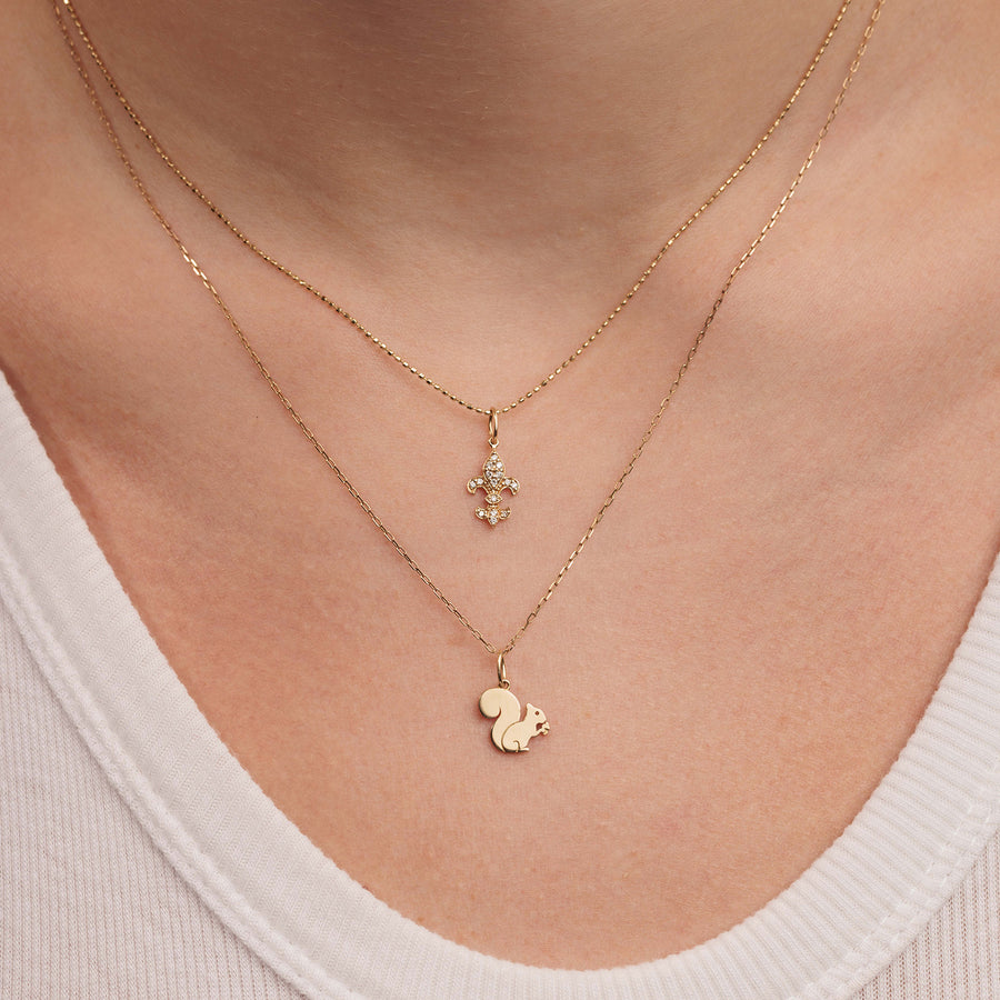 Gold & Diamond Small Fleur de Lis Charm - Sydney Evan Fine Jewelry