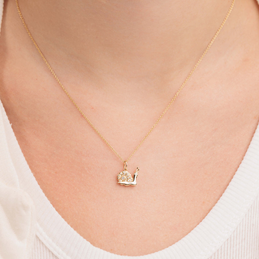 Gold & Diamond Snail Charm - Sydney Evan Fine Jewelry