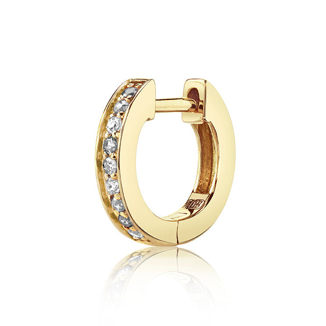 Men's Collection Gold & Diamond Huggie Hoops - Sydney Evan Fine Jewelry