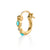 Kids Collection Gold Turquoise & Diamond Bezel Huggie Hoops