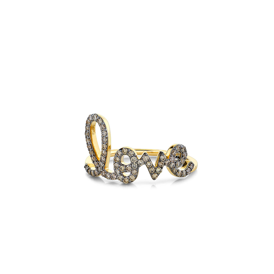 Gold & Brown Diamond Large Love Ring - Sydney Evan Fine Jewelry