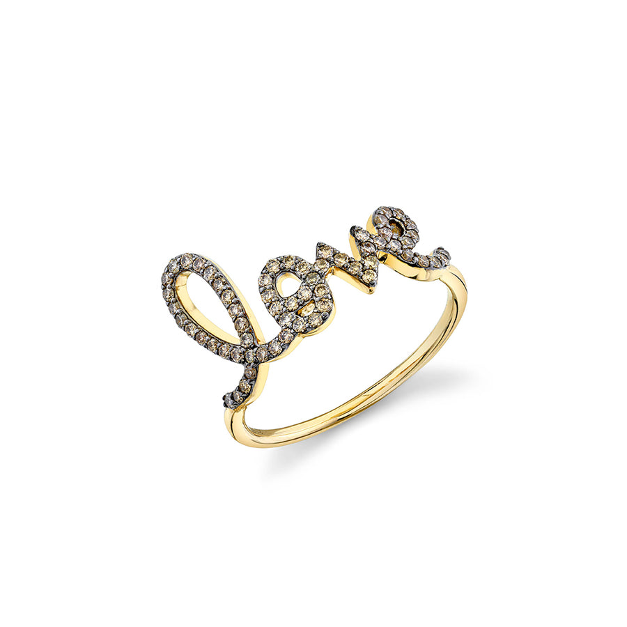 Gold & Brown Diamond Large Love Ring - Sydney Evan Fine Jewelry