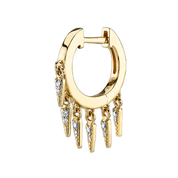 Gold & Diamond Small Fringe Huggie Hoops - Sydney Evan Fine Jewelry