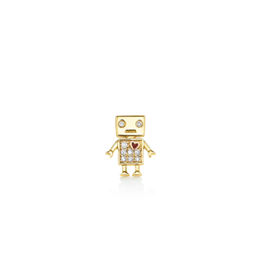 Gold & Diamond Robot Stud - Sydney Evan Fine Jewelry