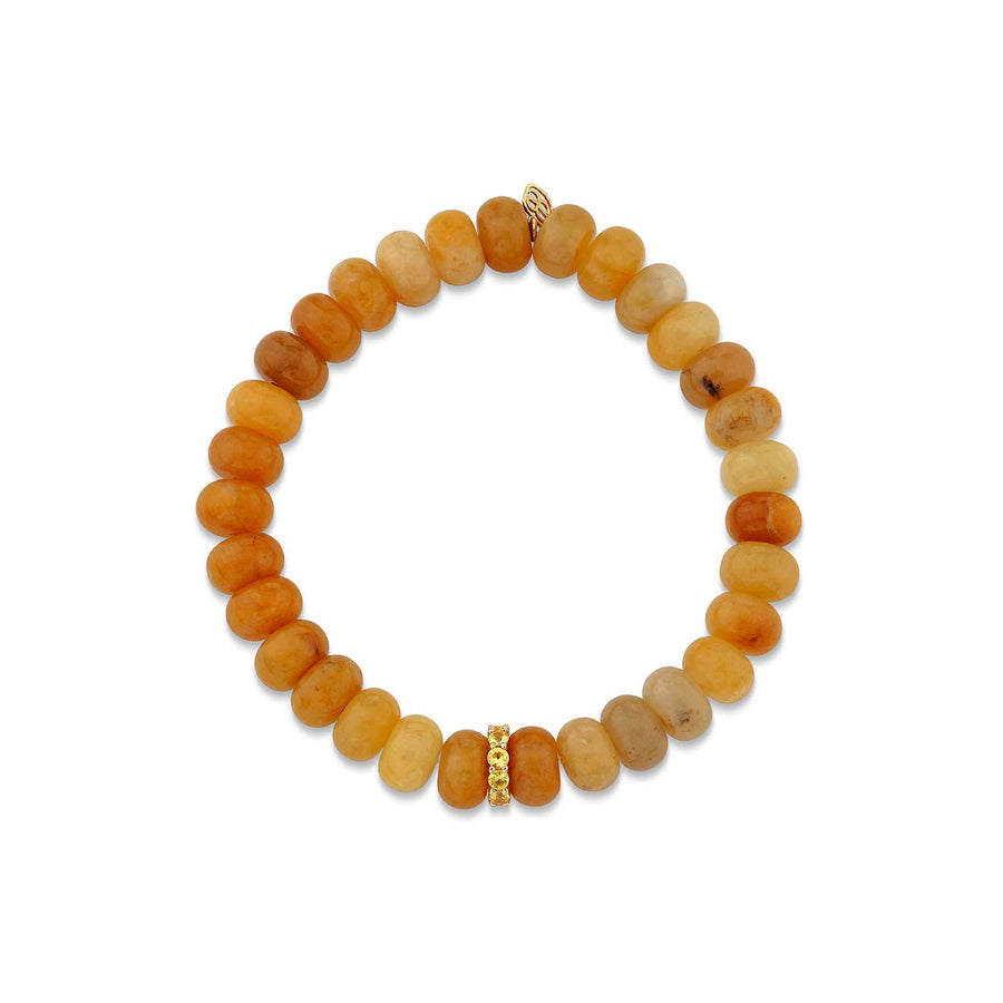 Gold & Sapphire Rondelle on Honey Jade - Sydney Evan Fine Jewelry