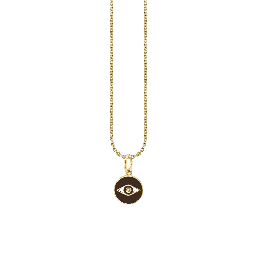 Gold & Enamel Tiny Eye Medallion Charm - Sydney Evan Fine Jewelry