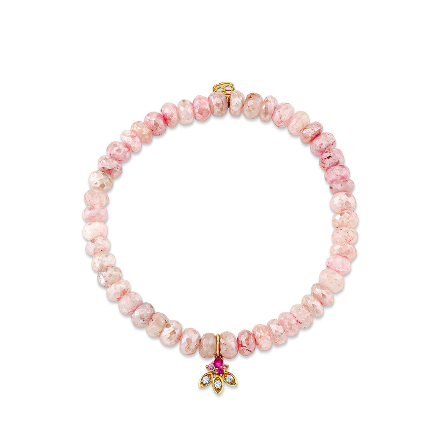 Gold & Diamond Pink Sapphire Marquise Petals on Grapolite - Sydney Evan Fine Jewelry