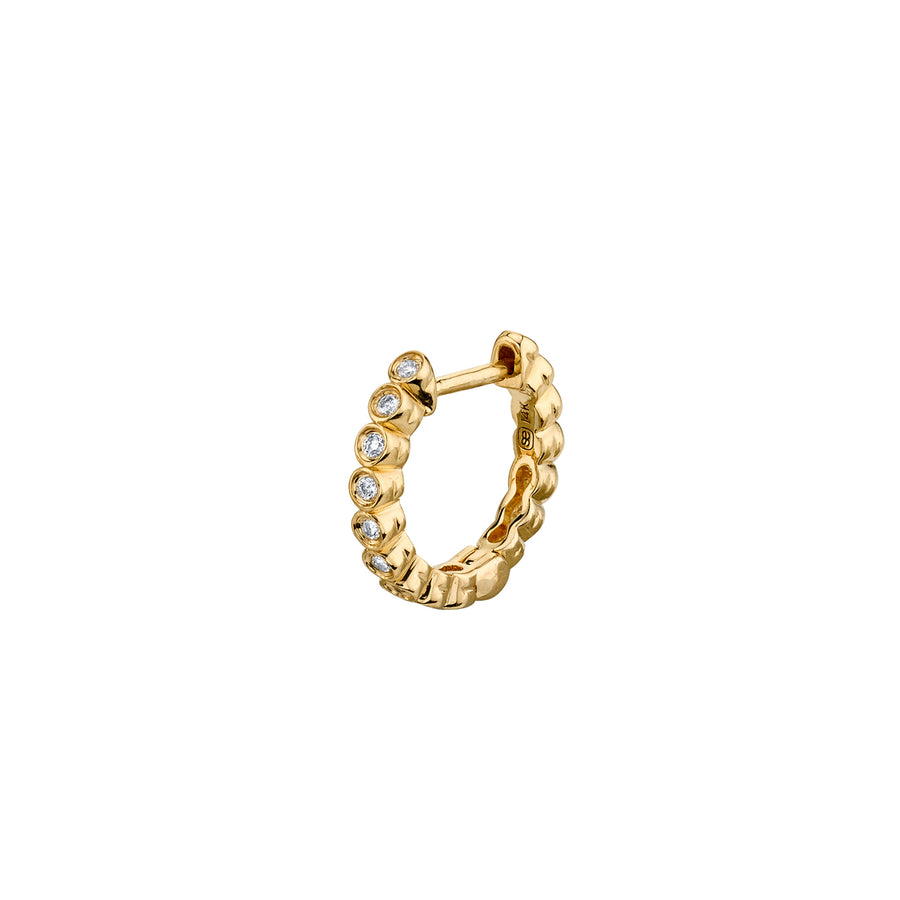 Gold & Diamond Round Bezel Hoops - Sydney Evan Fine Jewelry