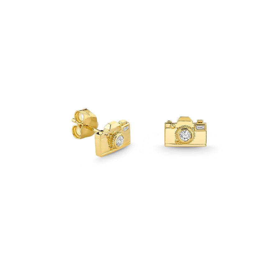 Gold & Diamond Camera Stud - Sydney Evan Fine Jewelry