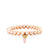Gold & Diamond Short Carved Rose Quartz on Rose Pearls