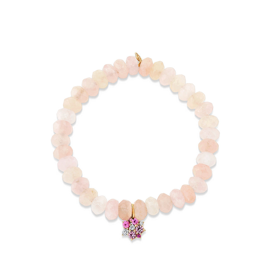 Gold & Diamond Pink Sapphire Cocktail on Morganite - Sydney Evan Fine Jewelry