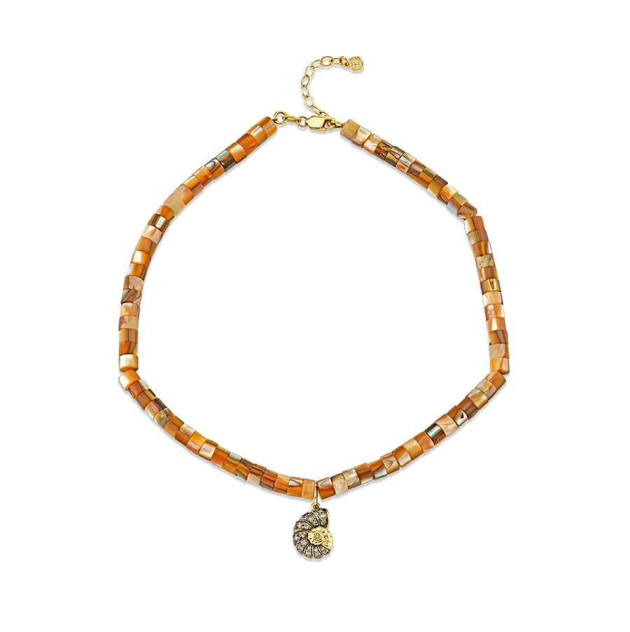 Gold & Diamond Nautilus Shell Abalone Anklet - Sydney Evan Fine Jewelry