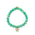 Gold & Diamond Plumeria on Amazonite