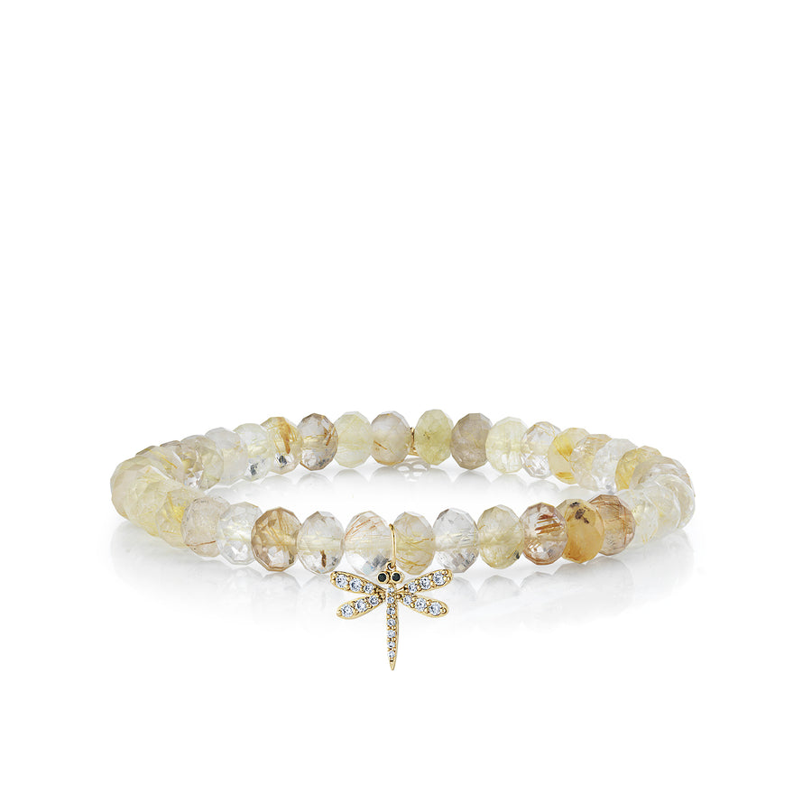 Gold & Diamond Dragonfly on Quartz - Sydney Evan Fine Jewelry